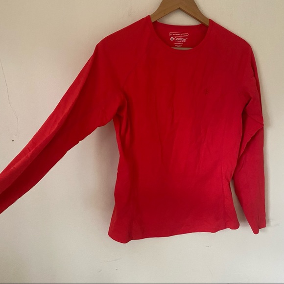 Coolibar UPF 50+ UV Protection Long Sleeve Swim Shirt Poppy Red Size S - Picture 4 of 8